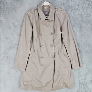 J.Jill Women's Tan Double-Breasted Trench Coat